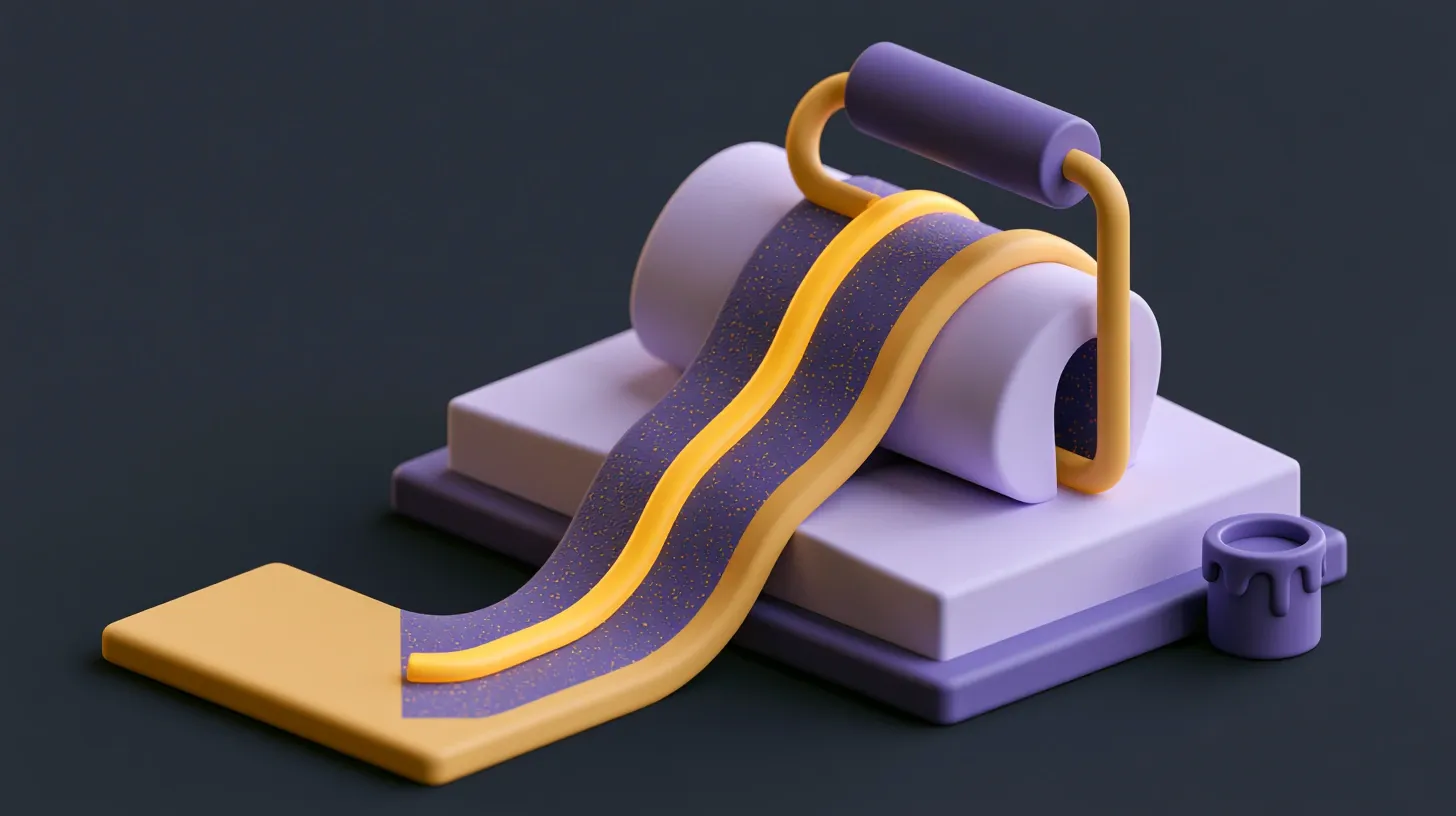 Illustration : rouleau traçant une ligne de peinture
