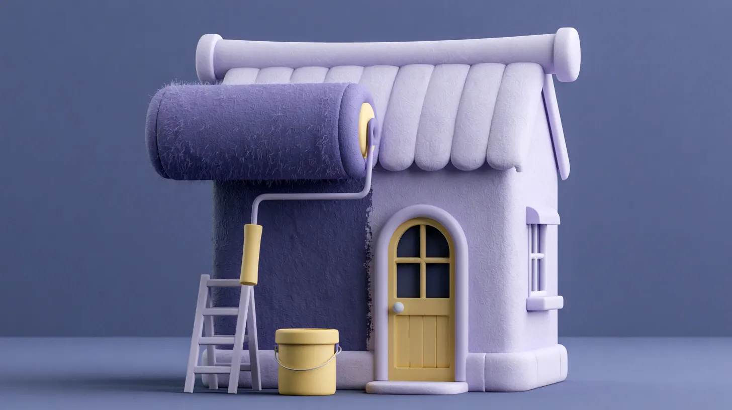 Illustration : chantier de peinture stylisé aux couleurs du site